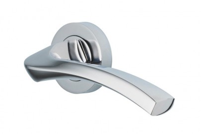 Door Handles Vision Designer Auva Lever on Round Rose Polished Chrome 5201